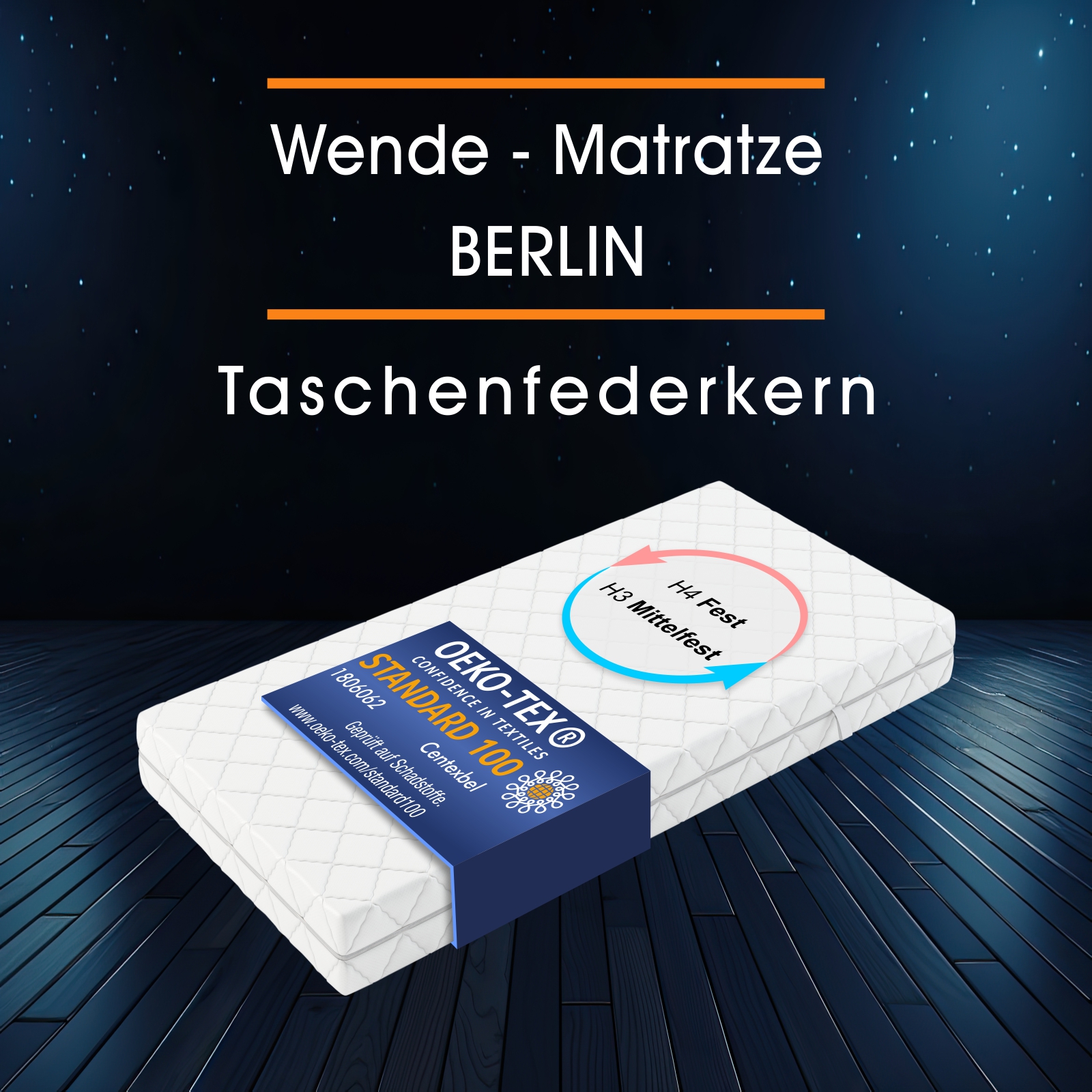 Berlin Plus, Wendematratze, Taschenfederkern mit zwei Härtegraden (H3 und H4)